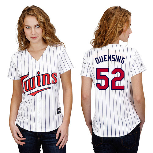 Brian Duensing #52 mlb Jersey-Minnesota Twins Women's Authentic Home White Baseball Jersey